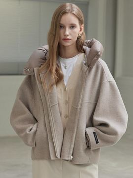 hyyk Wool Cashmere Hooded Jacket_Light Beige