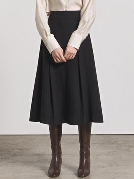 hyyk Wool Flared Skirt_Black