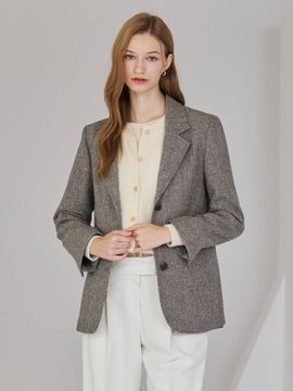 hyyk Wool Minimal Tailored Jacket [Melange Gray]