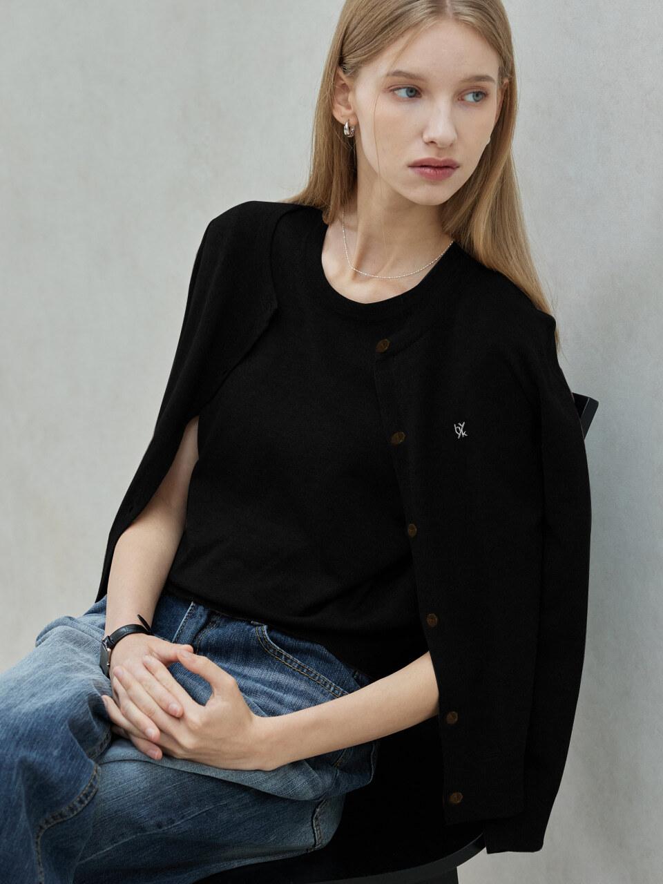 hyyk Wool Round Cardigan [Black]