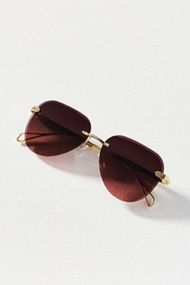 I-SEA Frameless Ombre Aviator Sunglasses