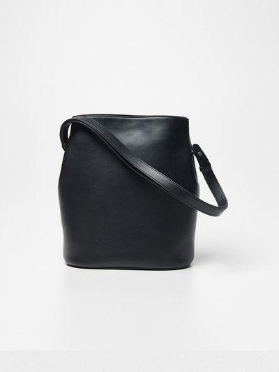 i BAG your Pardon. Leather Clover Bucket Bag [Black]