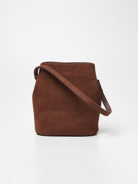 i BAG your Pardon. Leather Convertible Clover Bucket Bag [Brown]