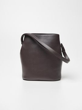 i BAG your Pardon. Leather Versatile Clover Bucket Bag [Brown]