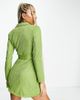 I Saw It First I Saw It First glitter belted blazer dress in olive-Green - 2