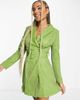 I Saw It First I Saw It First glitter belted blazer dress in olive-Green - 4