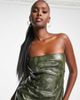 I Saw It First I Saw It First leather look bandeau mini dress in khaki snake-Multi - 2