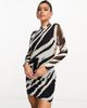 I Saw It First I Saw It First mesh tie-back mini dress in zebra print-Multi - 3