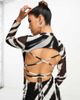I Saw It First I Saw It First mesh tie-back mini dress in zebra print-Multi - 4