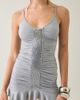 I.AM.GIA I. AM. GIA. Juliana Chainmail Detail Ruched Mini Dress in Slate, Women's at Urban Outfitters - 3