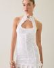 I.AM.GIA I. AM. GIA. Kenzia Keyhole High Neck Halter Lace Mini Dress in White, Women's at Urban Outfitters - 1