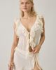 I.AM.GIA I. AM. GIA. Portia Side-Tie Ruffle Sheer Chiffon Mini Skirt in Cream, Women's at Urban Outfitters - 3