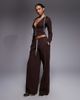 I.AM.GIA I.AM.GIA Arlo cotton rich low rise ultra baggy track sweatpants in brown and baby blue - part of a set - 1