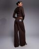 I.AM.GIA I.AM.GIA Arlo cotton rich low rise ultra baggy track sweatpants in brown and baby blue - part of a set - 2
