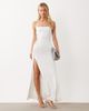 I.AM.GIA I.AM.GIA Astraea slinky square halterneck studded side detail low back fishtail hem maxi dress in white - 1