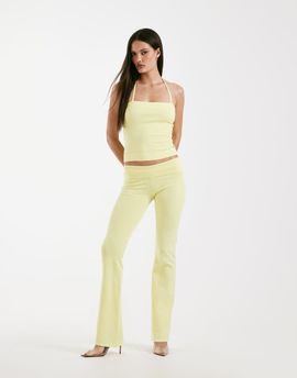 I.AM.GIA I.AM.GIA Audrina sculpting knit ribbed trim halterneck top in yellow - part of a set