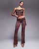 I.AM.GIA I.AM.GIA Beau double lace trim cami top in brown snake print - part of a set - 2
