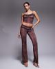 I.AM.GIA I.AM.GIA Beau double lace trim v front flared pants in brown snake print - part of a set - 1