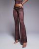 I.AM.GIA I.AM.GIA Beau double lace trim v front flared pants in brown snake print - part of a set - 2