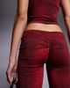 I.AM.GIA I.AM.GIA Beau lace trim v front flared pants in red print - part of a set - 2
