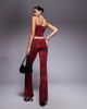 I.AM.GIA I.AM.GIA Beau lace trim v front flared pants in red print - part of a set - 4