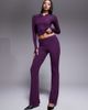 I.AM.GIA I.AM.GIA Blare logo back print contrast stitch track pant in plum - part of a set-Purple - 2