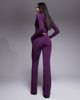 I.AM.GIA I.AM.GIA Blare logo back print contrast stitch track pant in plum - part of a set-Purple - 4