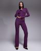 I.AM.GIA I.AM.GIA Blare logo contrast stitch zip through hoodie in plum - part of a set-Purple - 2