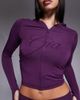 I.AM.GIA I.AM.GIA Blare logo contrast stitch zip through hoodie in plum - part of a set-Purple - 4
