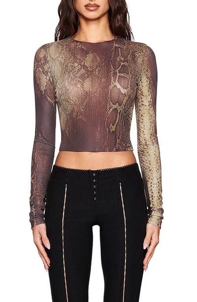 I.AM.GIA I.AM.GIA Izar Snakeskin Print Crop Top