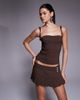 I.AM.GIA I.AM.GIA Remini button detail pleated ultra mini skort in brown, part of a set - 1