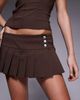 I.AM.GIA I.AM.GIA Remini button detail pleated ultra mini skort in brown, part of a set - 4