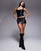 I.AM.GIA I.AM.GIA Riva leather look ruffle back detail micro mini skirt in black - part of a set - 2