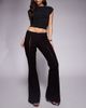 I.AM.GIA I.AM.GIA Ronan low rise hook and eye split front flared pants in black and red pinstripe - 1