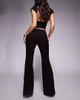 I.AM.GIA I.AM.GIA Ronan low rise hook and eye split front flared pants in black and red pinstripe - 3