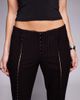 I.AM.GIA I.AM.GIA Ronan low rise hook and eye split front flared pants in black and red pinstripe - 4