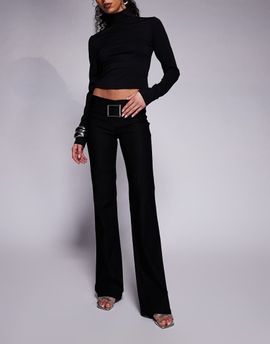I.AM.GIA I.AM.GIA Sharah oversized buckle detail flare pants in black
