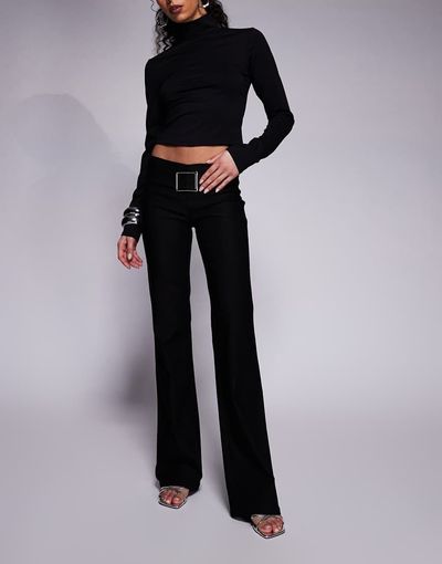 I.AM.GIA I.AM.GIA Sharah oversized buckle detail flare pants in black