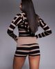 I.AM.GIA I.AM.GIA Suzi low rise ribbed foldover waist detail knit shorts in black and beige stripe - part of a set-Multi - 4