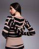 I.AM.GIA I.AM.GIA Suzi V-neck long sleeve fitted hooded sweater in black and beige stripe - part of a set-Multi - 4