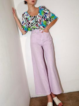 Iannmore High - waist Linen Wide Pants