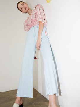 Iannmore Paints Printed Fringe Wide Pants