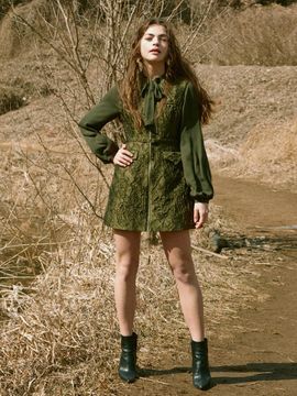 iCE GARDEN Jacquard Sleeveless Mini Dress