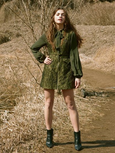 iCE GARDEN Jacquard Sleeveless Mini Dress