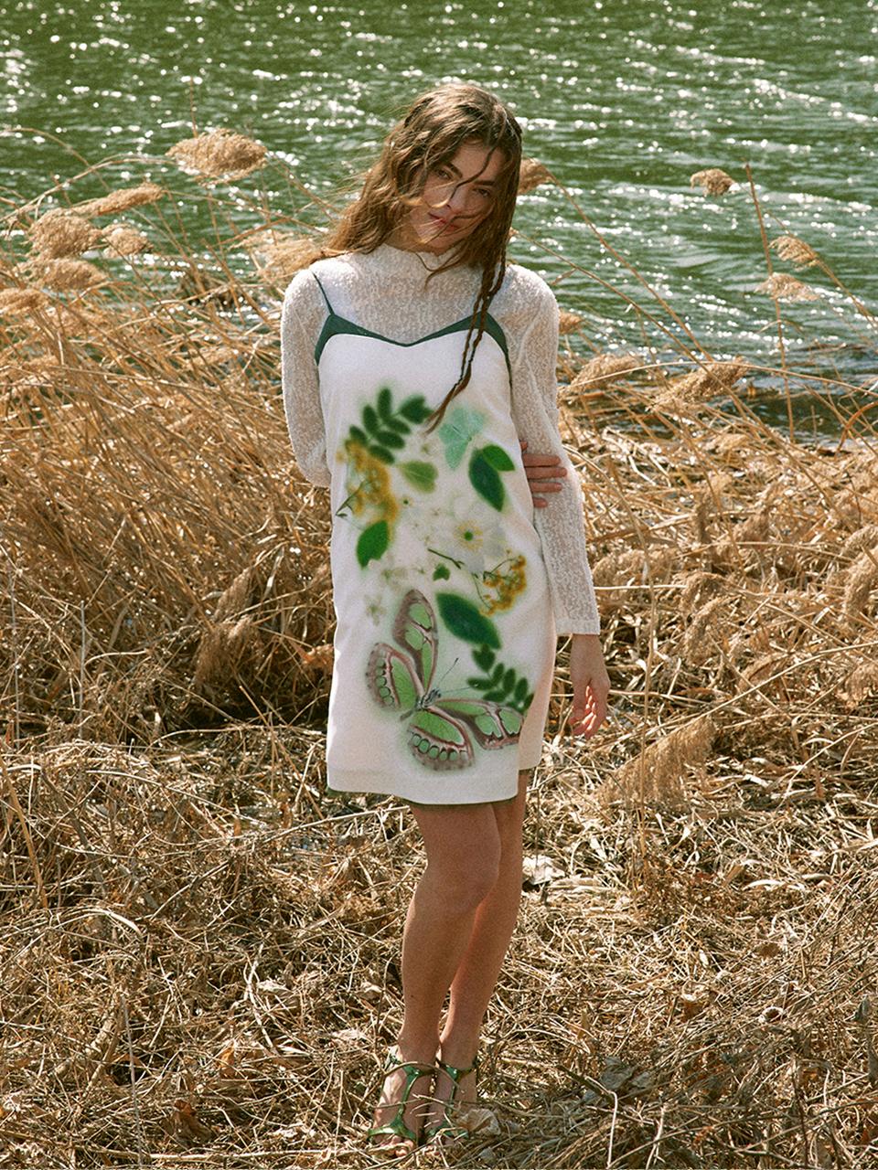 iCE GARDEN Planet Print Slip Dress