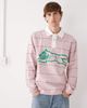 ICECREAM Ice Cream barbed wire running dog rugby polo shirt in light pink - 1