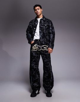 ICECREAM ICECREAM all over tree camo print jeans in black wash - part of a set