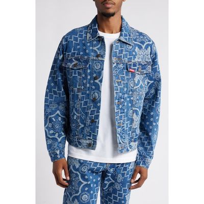 ICECREAM ICECREAM Blue Dreams Floral Jacquard Denim Trucker Jacket