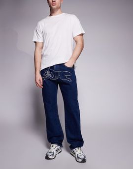 ICECREAM ICECREAM diamante running dog jeans in indigo-Navy