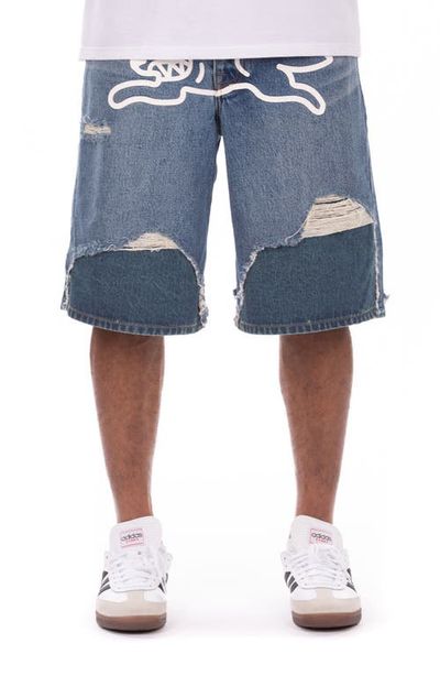 ICECREAM ICECREAM Hoodsie Ripped Denim Shorts